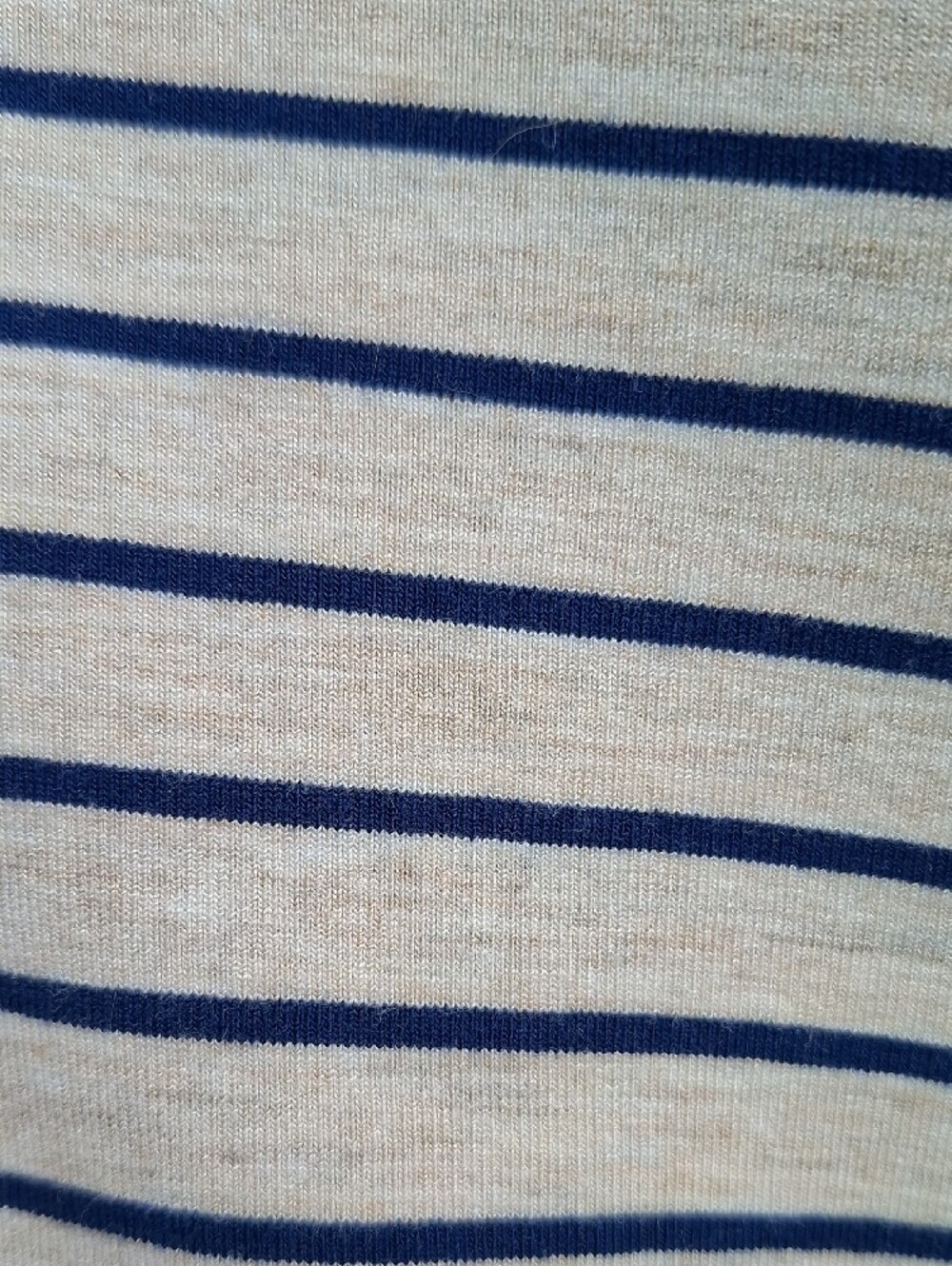 Chico's Navy/Wheat Striped Side-Tie 3/4 Sleeve Top Sz XL - Picture 3 of 9